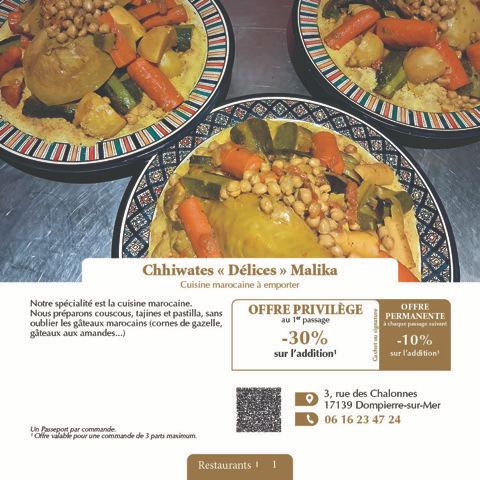 Cuisine marocaine à Dompierre-sur-Mer